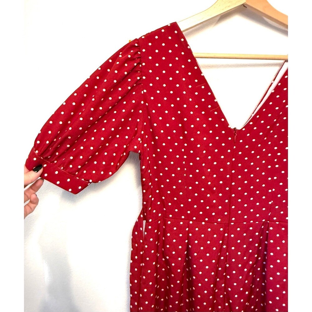 Red polkadot button up dress - Picture 12 of 12